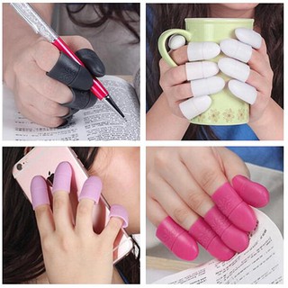 พร้อมส่งSoak off Cap ปลอกนิ้วซิลิโคนกันการสัมผัส แพ๊ค 5 ชิ้นช่วยปกป้องการสัมผัสเชื้อโรคแบคทีสีชมพู T0887