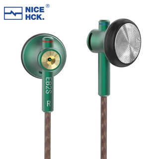 Nicehck EB2S ชุดหูฟังไมโครโฟนไดนามิก HIFI แบบมีสาย 3.5 มม. 15.4 มม. LCP