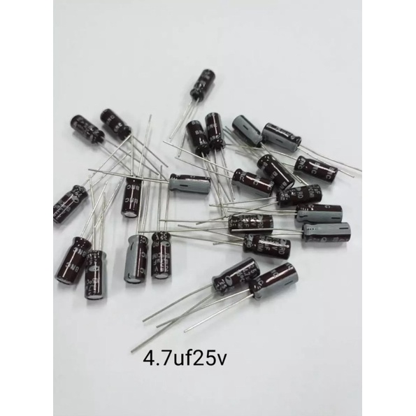 4.7UF/25, 10UF/25V, 22UF/25, 47UF/25V คาร์ปาซิลเตอร์ จำนวน 100 ตัว