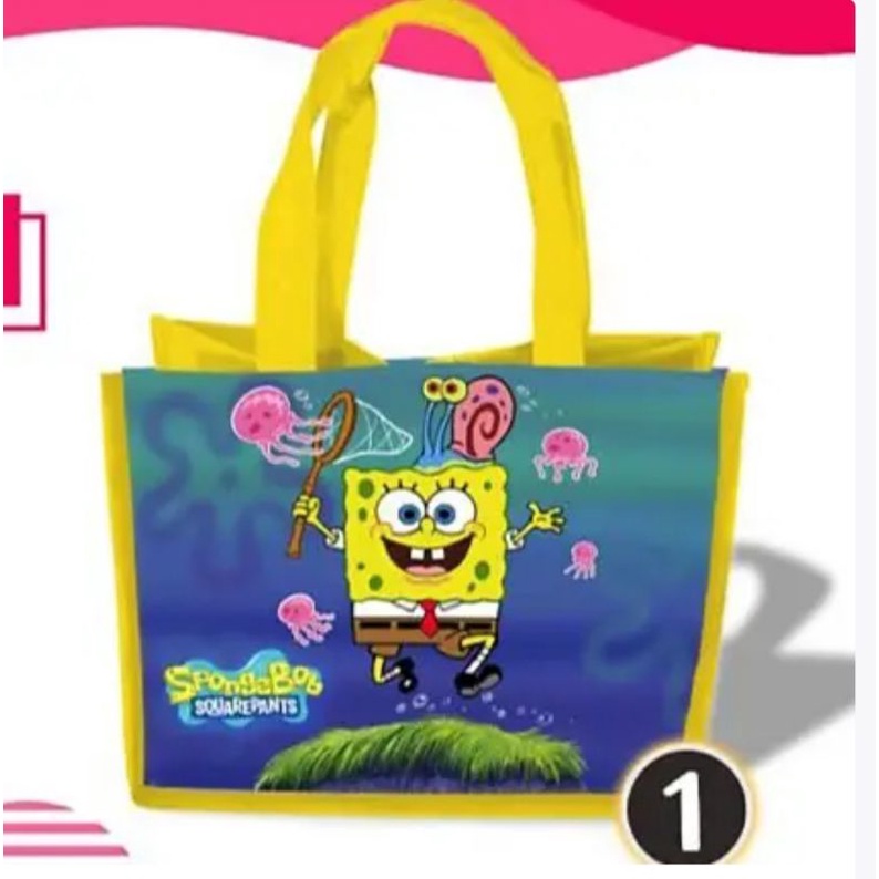 Spongebob character kids& 39;s birthday goodie bag กระเป๋าของที่ระลึกวันเกิด Spongebob ที่สมบูรณ์ที่