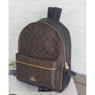 Coach F32200 Medium Charlie Backpack In Signature Canvas