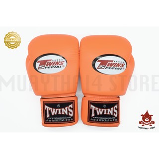 นวมชกมวย TWINS SPECIAL BOXING GLOVES BGVL-3 Orange นวมต่อยมวย สีส้ม