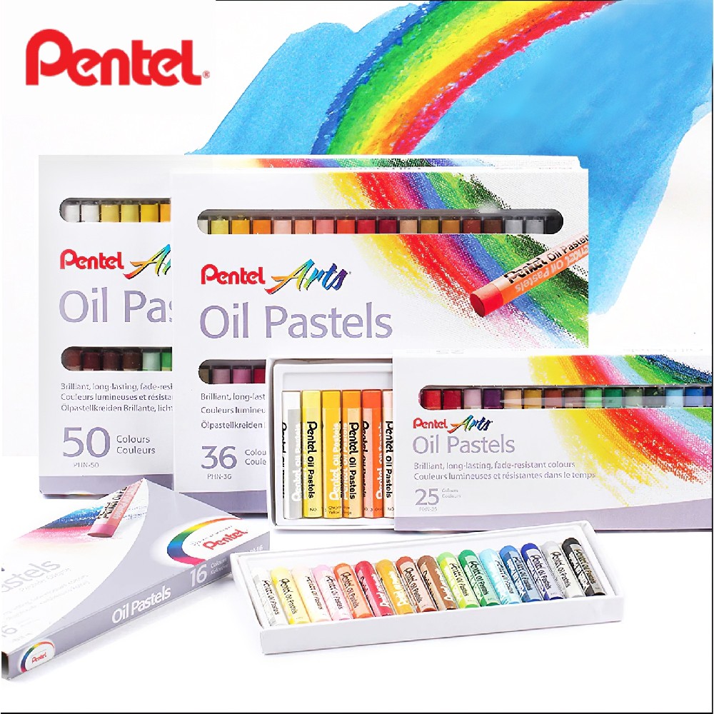 สีชอล์ค PENTEL เพนเทล มีให้เลือก 5 รุ่น : 12 สี /16 สี /25 สี /36 สี /50สี Pentel Oil Pastel [S24]