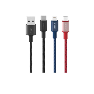 Eloop S9 / S9L / S9M / S9C สายชาร์จ ถัก ไนล่อน USB Data Cable 2.1A Lightning / Micro / Type-C