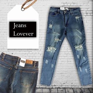 ⭐️New arrival⭐️ ยีนส์ขายาวป้าย ปลายขาตัด Jeanslovever