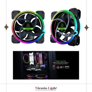 พัดลมเคส EGA CPU FAN RGB BLACK TYPE-F3 พัดลมเคสซีพียู ระบายความร้อน