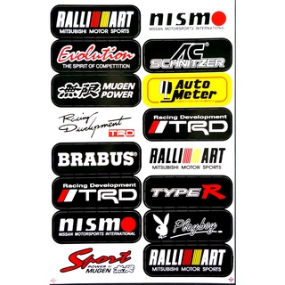 สติกเกอร์ชุดแต่งรถ มอเตอร์ไซค์ บิ๊กไบค์ รถยนต์ TRD Ralliart Nismo Mugen Power เนื้อPVC เคลือบเงา กันน้ำ กันแดด คุณภาพดี