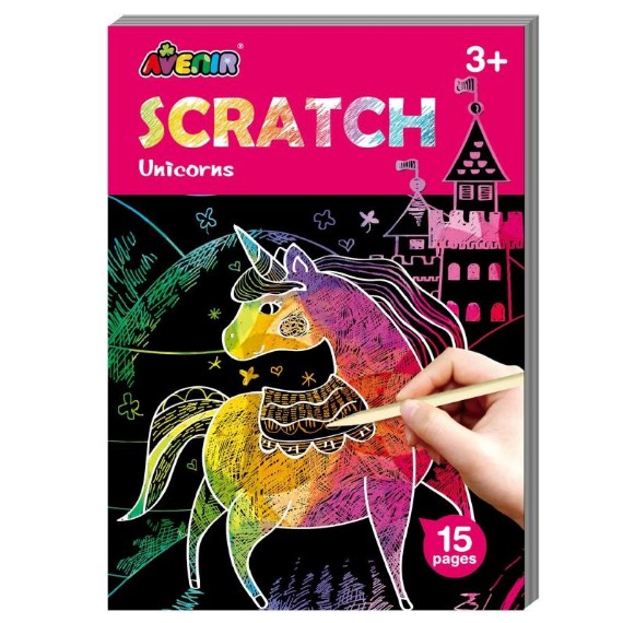 Bydesign ของเล่นเพื่อการศึกษา - AVENIR MINI SCRATCH BOOK-UNICORNS