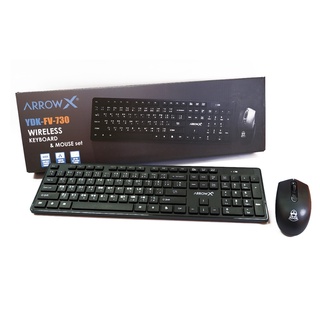 ชุดคีย์บอร์ด+เมาส์ไร้สาย Keyboard+Mouse combo ArrowX FV730