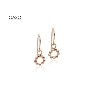 CASO Jewelry ต่างหูทรงบอลแบบห้อย สีชมพู ใส่ได้ทุกวัน Blooming earring - drop earring pink gold plated on brass