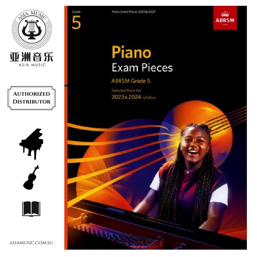 AUTHORISED DISTRIBUTOR - ABRSM - ชิ้นส่วนสอบเปียโน 2023 & 2024 ป.5