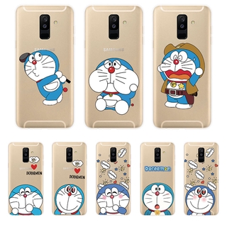 เคสโทรศัพท์ซิลิโคนลายการ์ตูนโดเรมอนสําหรับ Samsung Galaxy A 6 A 6 + Plus A7 A8 + Plus A 9 2018