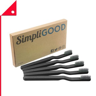 SimpliGOOD : SPGAMZ001* แปรงสีฟัน Toothbrushes Black, 5 Count