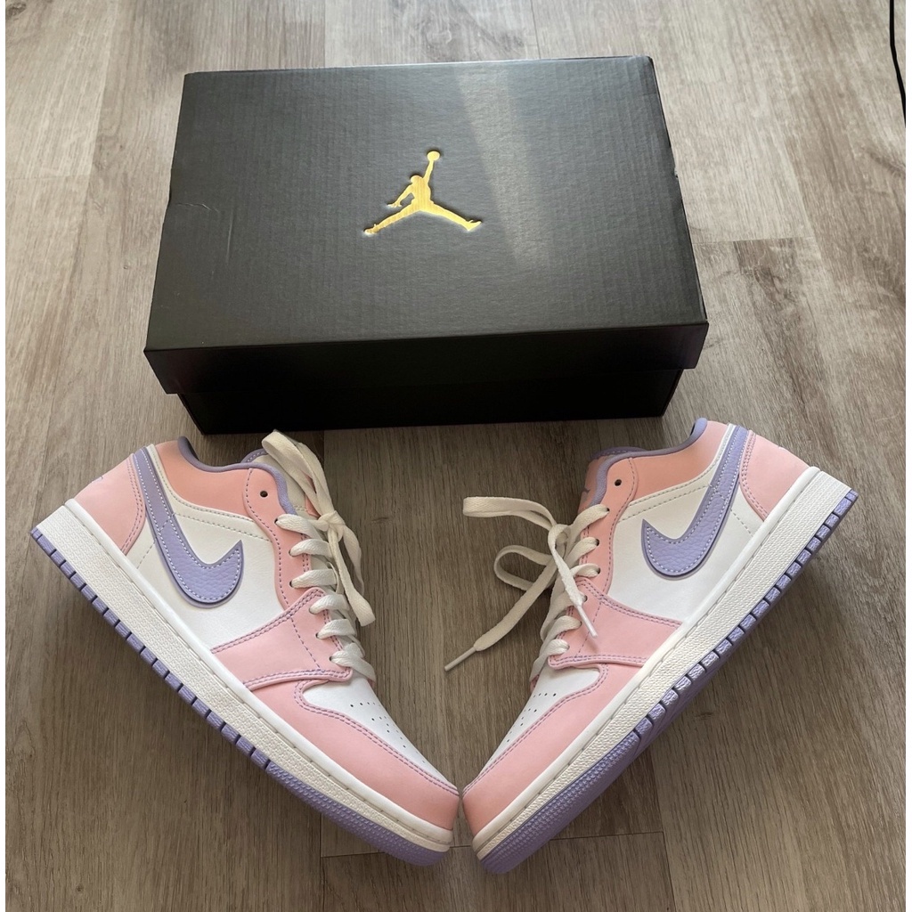 ✑✽คุณภาพสูง Nike รองเท้าผู้หญิง Air Jordan 1 สีชมพู Low Tops Aj 1 รองเท้าผ้าใบคลาสสิกบาสเกตบอลวิ่งรองเท้าผ้าใบ