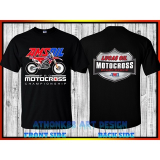 Lint9 {พร้อมส่ง XS-6XL} เสื้อยืดลําลอง แขนสั้น พิมพ์ลาย Lucas Oil Team Racing Ams Oil Motocross Ama Pro สําหรับผู้ชาย ขอ