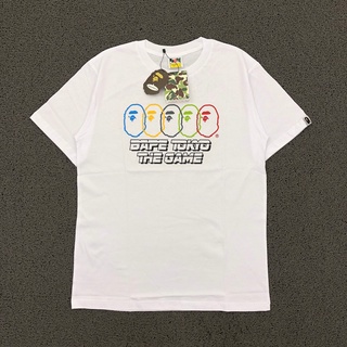 A BATHING APE เสื้อยืด พิมพ์ลายเกม TOKYO สีขาว ของแท้ สําหรับอาบน้ํา