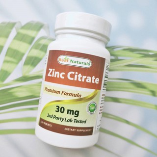 50% OFF ราคา Sale!!! EXP.07/2023 สารสกัดจากธรรมชาติ ซิงค์ Zinc Citrate 30 mg 120 Tablets (Best Naturals®)