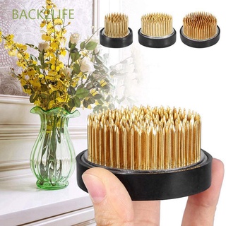 BACK2LIFE Round Ikebana Holder Floristry Insert Base Pin Flower Frog Floral Arrangement Needle Rubber Spiky Kenzan Art Fixed Tool