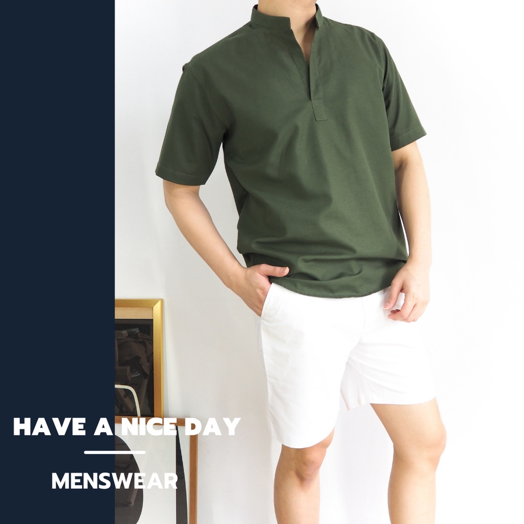 เสื้อเชิ้ตแขนสั้นผู้ชาย TOBY SHORT - RALPH T เสื้อเชิ้ตผู้ชาย คอจีน แขนสั้น โปโล ฮาวาย รูปที่ 4