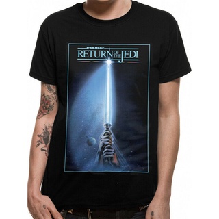 เสื้อยืด พิมพ์ลาย Return Of The Jedi Star Wars Luke Skywalker Episode 3 สีดํา สําหรับผู้ชายS-5XL