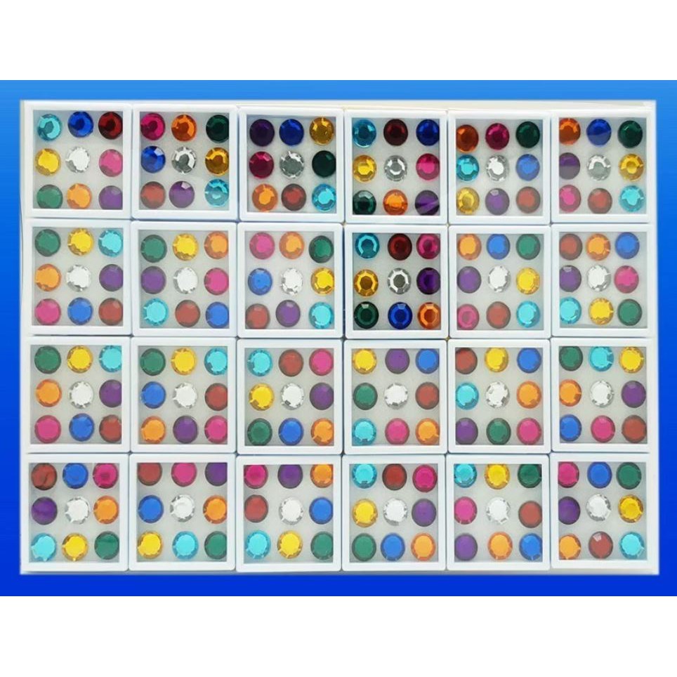 พลอย 9 สี สำหรับงานพิธีลงเสาเอก เกรด A  พลอยก้นแหลม