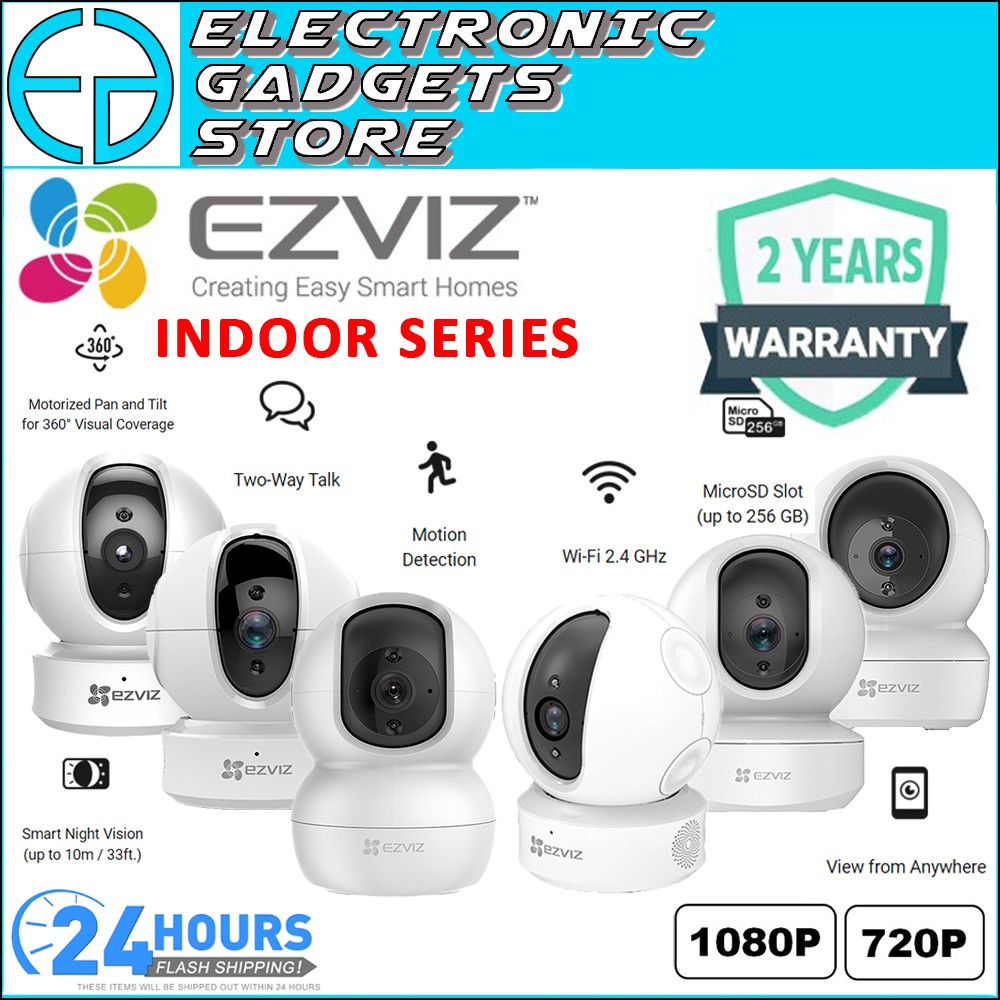 (รับประกัน 2 ปี) EZVIZ TY2 / C6N / C6 2K+/H6 3K 5MP 2MP 4MP 3MP Pan & Tilt Wireless WiFi กล้องวงจรปิ