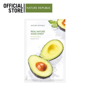 NATURE REPUBLIC REAL NATURE AVOCADO MASK SHEET มาส์กหน้าบำรุงผิว สูตรอะโวคาโด้