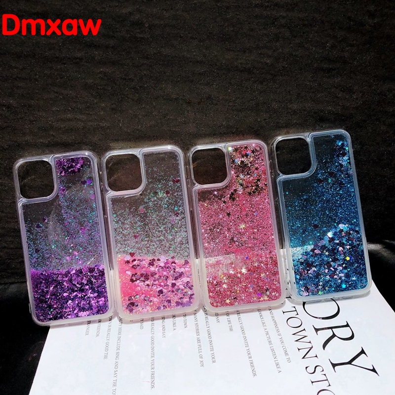 เคสโทรศัพท์มือถือ TPU นิ่ม ปิดด้านหลัง แบบกลิตเตอร์ในของเหลว ลายการ์ตูน แฟชั่น สําหรับ iPhone 11 Pro Xs Max 11 XR Xs X 8 7 6s 6 Plus