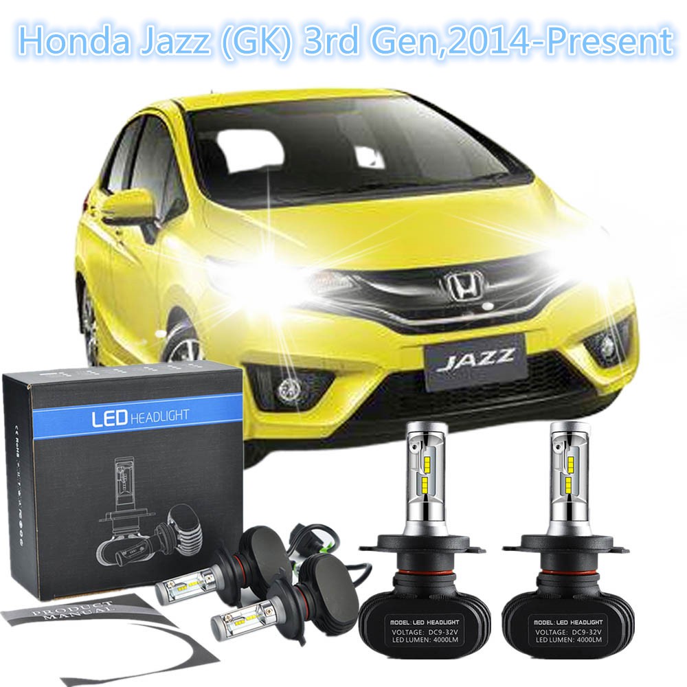 หลอดไฟหน้า Led H4 80 W 2 ชิ้นสําหรับ Honda Jazz ( Gk ) 3Rd Gen , 2014 - Resent