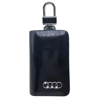 HISO-CAR VIP เคสกุญแจรีโมท ซองรีโมท หนังแท้ ลายไม้สีดำ AUDI #381