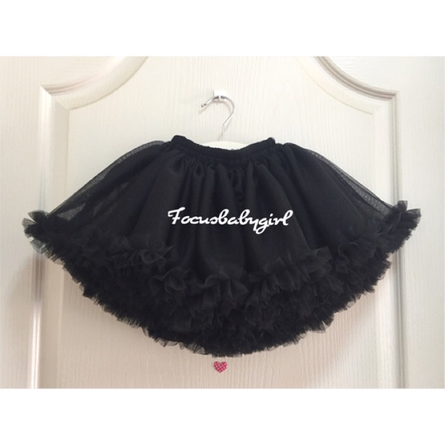 🌈❤️พร้อมส่ง❤️🌈กระโปรงtutu แบบชายฟูฟูสีดำ มีซับใน💯