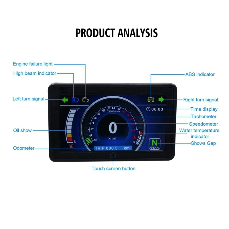 In StockUniversal Motorcycle Full Color LCD Display MultiFunction