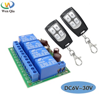 433mhz สวิตช์รีโมตคอนโทรล RF ไร้สาย DC 12V 24V 4 ช่อง รับสัญ…