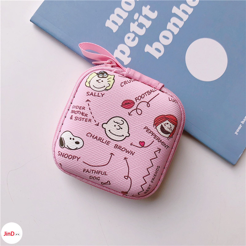 กระเป๋าใส่เหรียญ หนัง PU แต่งซิป ลายการ์ตูน Snoopy น่ารัก รูปที่ 4
