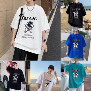 พร้อมส่ง💥แฟชั่นฤดูร้อนเสื้อยืดผู้ชายไซส์ใหญ่ แขนสั้นคอกลม ลายการ์ตูน เสื้อยืดเกาหลี oversize เนื้อผ้านุ่มใส่สบาย M-3XL