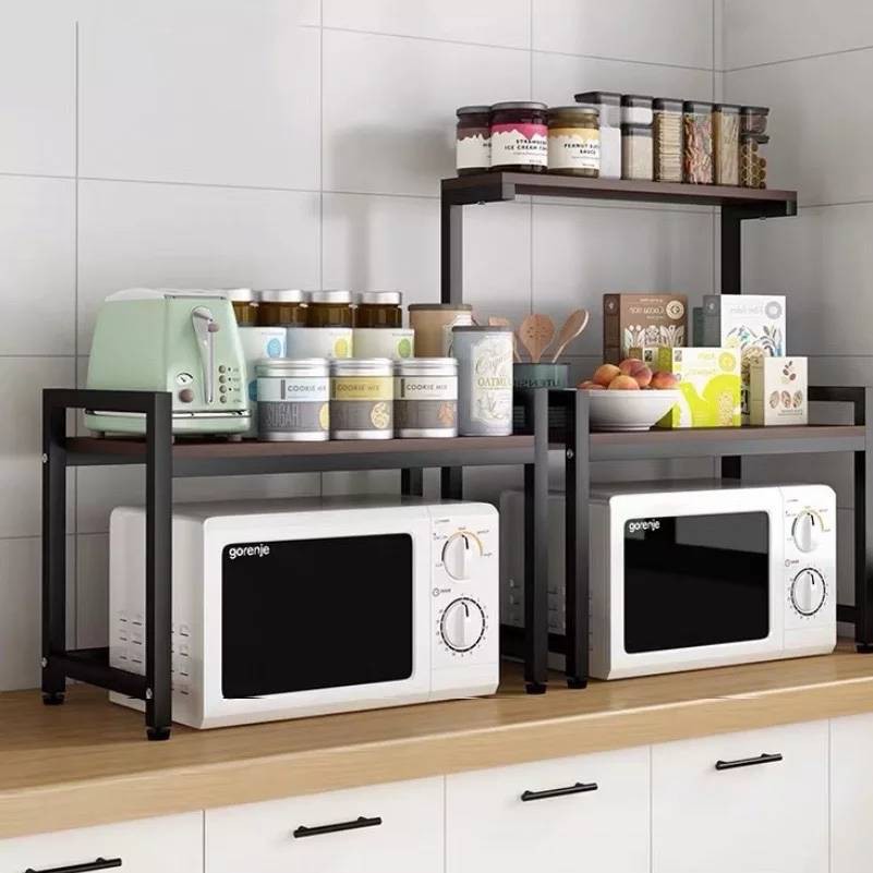 Inmyhomeชั้นวางไมโครเวฟ k ชั้นคร่อมไมโครเวฟ ชั้นวางเตาอบไมโครเวฟ 2 ชั้นวางของอเนกประสงค์