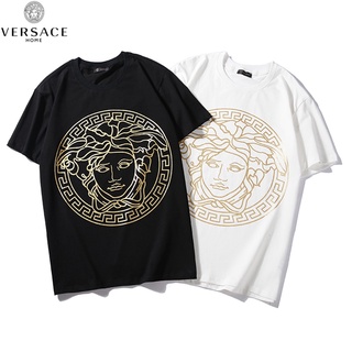 เสื้อยืดแขนสั้น คอกลม พิมพ์ลายรูปปั้นหิน Medusa สไตล์ยุโรป และอเมริกา สําหรับผู้ชาย และผู้หญิง