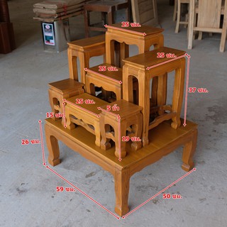 โต๊ะหมู่บูชาหมู่7หน้า5โต๊ะหมู่ไม้สักทอง ไม้มงคลงานคัดเกรดงานสีละเอียดจะซื้อใช้เองที่บ้านหรือเป็นของขวัญขึ้นบ้านใหม่