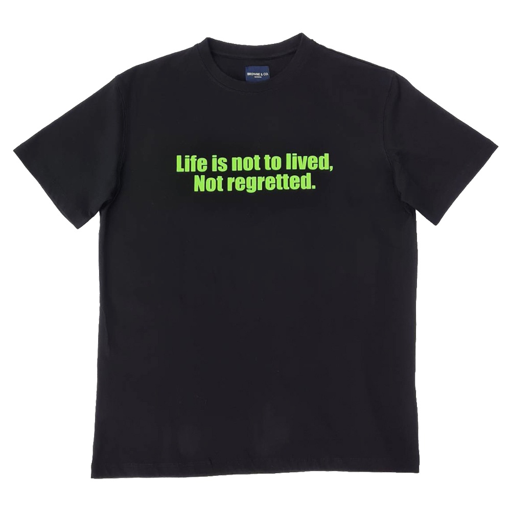 BROWNE & CO. เสื้อยืด คอตตอน สีดำ NOT REGRETTED รุ่น BKC021-1-BL