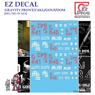 ดีคอลน้ำ [EZ DECAL] CSTM048 GRAVITY FRONT /ZAKU / GOUG / DOM [MG HG SCALE] Water Decal CSTM48 CSTM 048 48