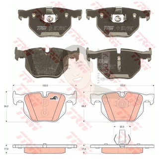 GDB1730 ผ้าเบรค-หลัง(TRW) (เนื้อผ้า COTEC) BMW X6 3.0 Di