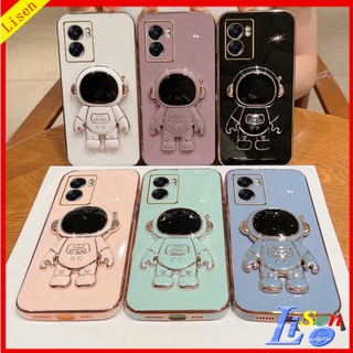 เคส OPPO A77 5G A5S A7 A12 F9 A57 2022 A76 A96 A95 A74 A54 A15 A15S A16 เคสโทรศัพท์มือถือ ลายนักบินอวกาศ พร้อมขาตั้ง สําหรับ YHY