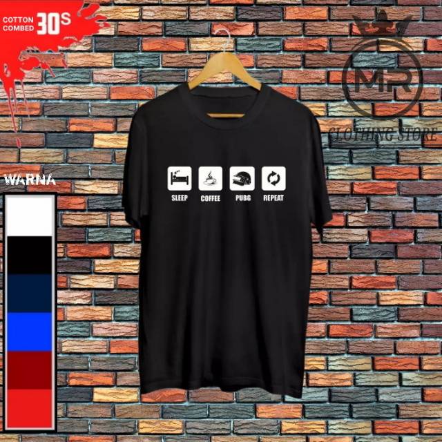 เสื้อยืด PUBG REPEAT SLEEP COFFEE - เสื้อยืด PUBG - เสื้อยืด DISTRO