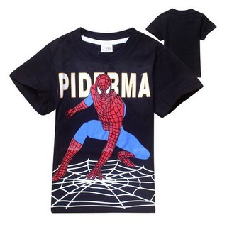 พร้อมส่ง เสื้อเด็ก ลาย Spiderman ยืดคอกลมแขนสั้น สกรีนลายด้านหน้าเต็มตัว