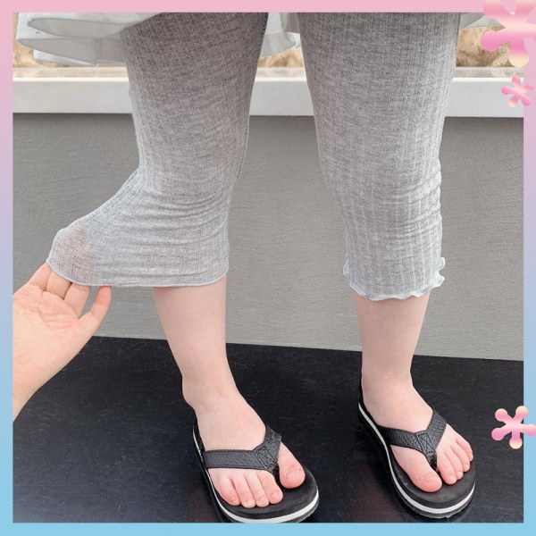 Children's leggings summer thin slim new baby girls' pants summer hollow girls' safety pants pants pants 7 points