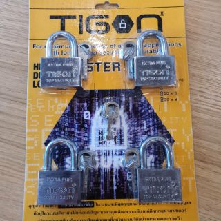 TIGON กุญแจระบบลูกปืนมาสเตอร์คีย์ 50 มิล จำนวน 4 ชุด กุญแจมาสเตอร์คีย์ ไขได้ในดอกเดียว