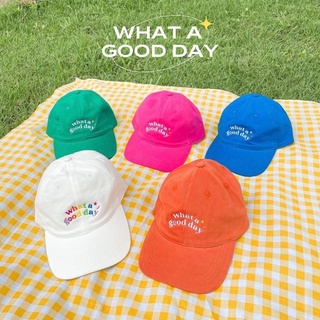 ใส่โค้ด 491X3 ลดทันที 20.-🔥 หมวกแก๊ป what a good day by asissy.club☁️🌸☀️🌊🌲