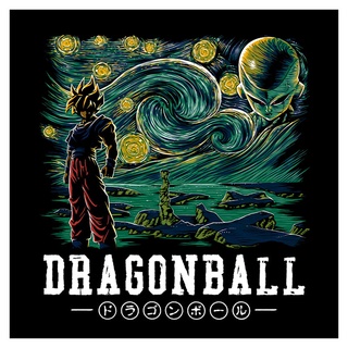 T-shirt  Dragon Ball Joint Van Gogh Star เสื้อยืด Monkey King Frieza อะนิเมะอุปกรณ์ต่อพ่วงหลวมผ้าฝ้ายแขนสั้นชาย Ins Tren