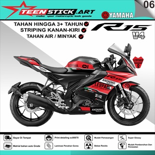 Striping R15 V4- แถบแปรผัน โฮโลแกรม โครเมี่ยม ไวนิล UV ใส YAMAHA R15 V4 2022 TN 006