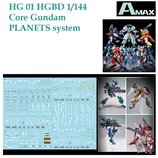 ดีคอลน้ำ [AMAX] HG 01 CORE GUNDAM PLANETS SYSTEM HGBD 1/144 WATER DECAL [ FLUORESCENT] HG01